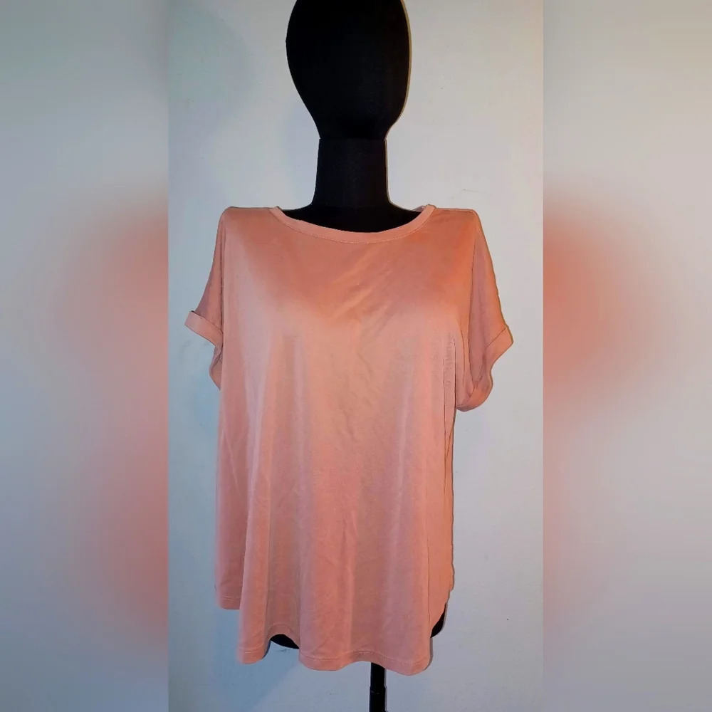 Ava & Viv Dusty Rose Short sleeve Tee Shirt Plus Sized